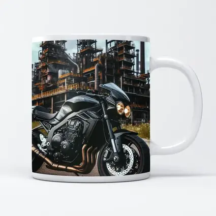 Black Naked Bike Industrial Refinery Background