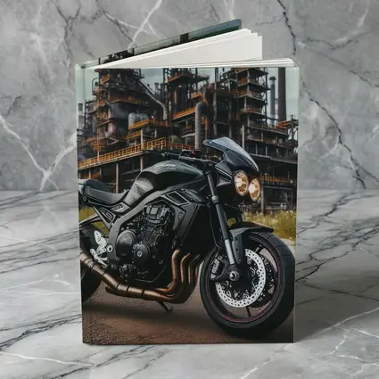Black Naked Bike Industrial Refinery Background