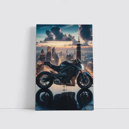 Dark Naked Bike Dubai City Skyline Night