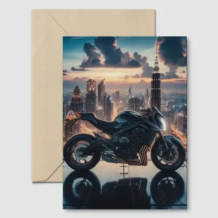 Dark Naked Bike Dubai City Skyline Night