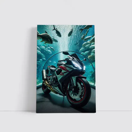 Sport Bike Superbike Inside Aquarium Fish Tank