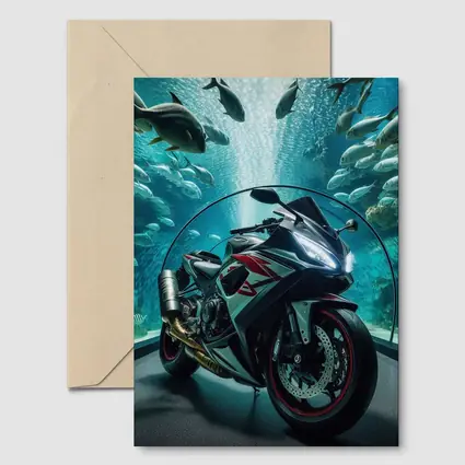 Sport Bike Superbike Inside Aquarium Fish Tank