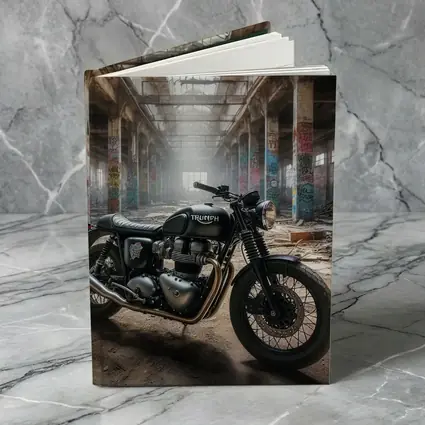 Triumph Motorcycle Parked Inside Abandoned Factory