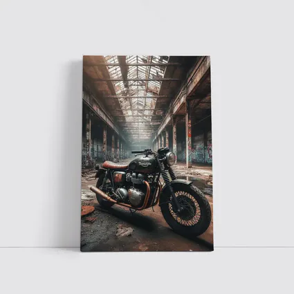 Triumph Motorcycle Abandoned Factory Urban Setting