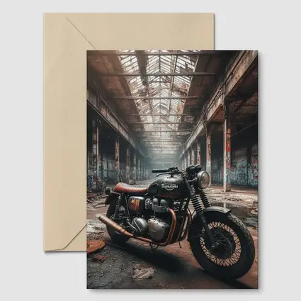Triumph Motorcycle Abandoned Factory Urban Setting