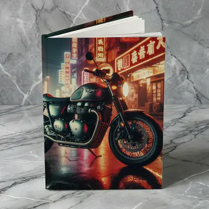 Triumph Motorcycle Neon City Street Night