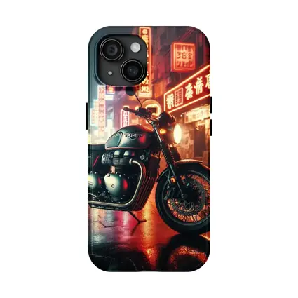 Triumph Motorcycle Neon City Street Night