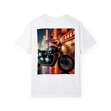 Triumph Motorcycle Neon City Street Night