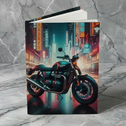 Triumph Motorcycle Neon City Street Night