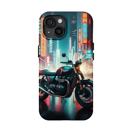 Triumph Motorcycle Neon City Street Night