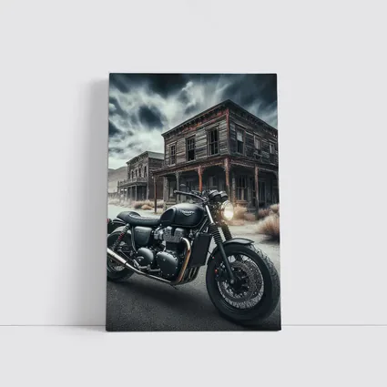 Triumph Bobber Motorcycle Abandoned Ghost Town