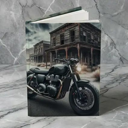 Triumph Bobber Motorcycle Abandoned Ghost Town