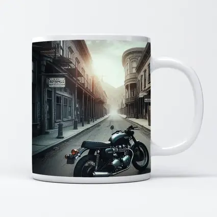 Cafe Racer Motorcycle Abandoned Western Town Street