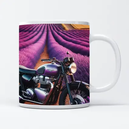 Triumph Motorcycle Parked In Lavender Fields