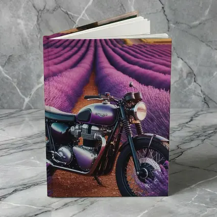 Triumph Motorcycle Parked In Lavender Fields