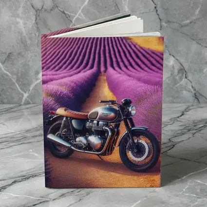 Triumph Motorcycle Parked In Lavender Fields