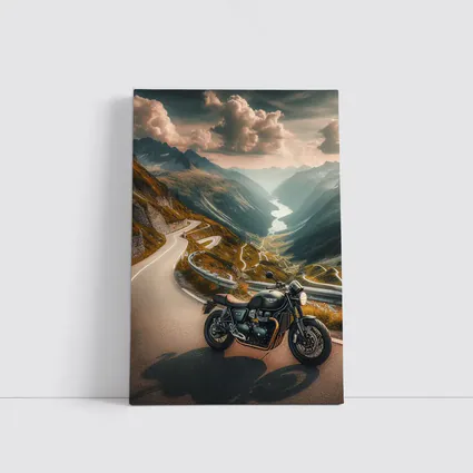 Triumph Cafe Racer Mountain Road Winding Valley