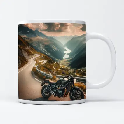 Triumph Cafe Racer Mountain Road Winding Valley