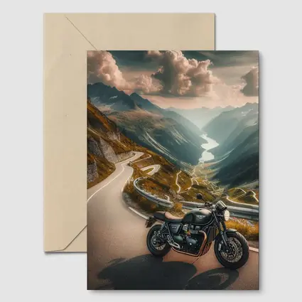 Triumph Cafe Racer Mountain Road Winding Valley