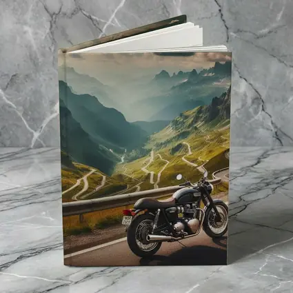 Classic Motorcycle Mountain Road Winding Landscape