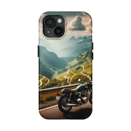 Classic Motorcycle Mountain Road Winding Landscape
