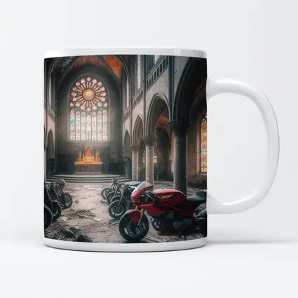Ducati Motorcycles Inside Abandoned Gothic Church