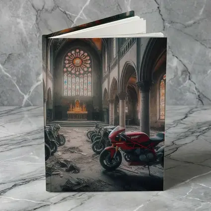 Ducati Motorcycles Inside Abandoned Gothic Church