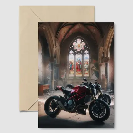 Ducati Streetfighter Inside Abandoned Gothic Church