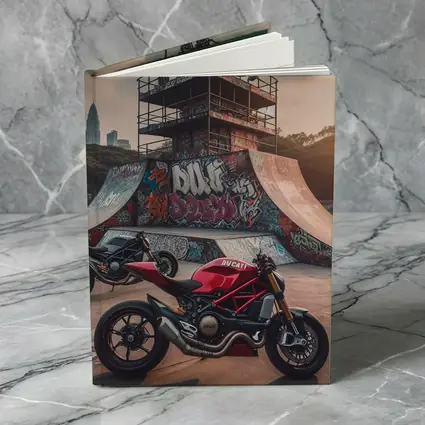 Ducati Monster Red Motorcycle Skatepark Graffiti