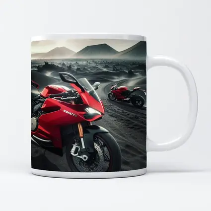 Ducati Superbike Red Volcanic Desert Landscape
