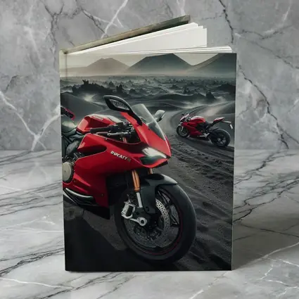 Ducati Superbike Red Volcanic Desert Landscape