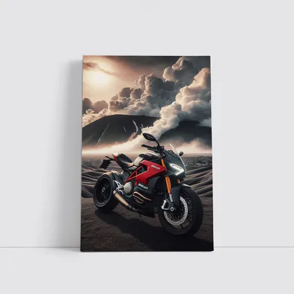 Ducati Streetfighter Red Motorcycle Desert Clouds