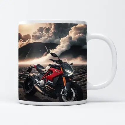 Ducati Streetfighter Red Motorcycle Desert Clouds