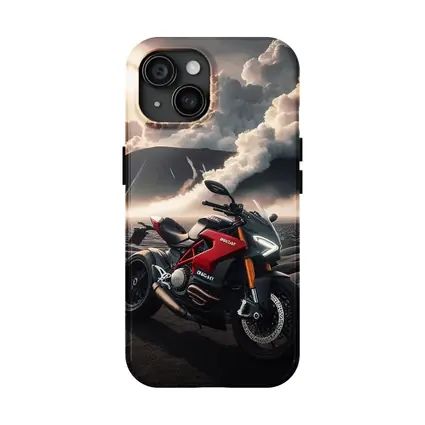 Ducati Streetfighter Red Motorcycle Desert Clouds