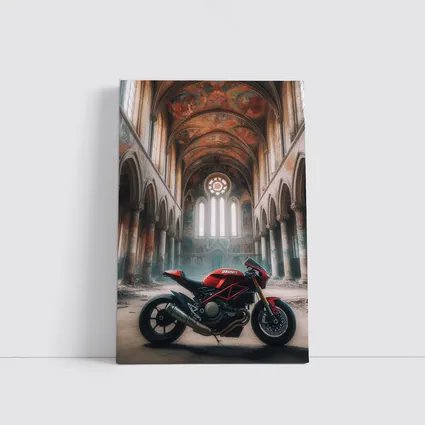 Ducati Streetfighter Red Inside Abandoned Church
