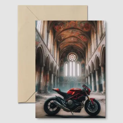 Ducati Streetfighter Red Inside Abandoned Church