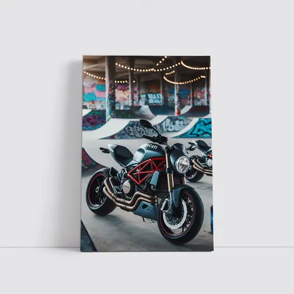Ducati Monster Matte Black Skatepark Graffiti