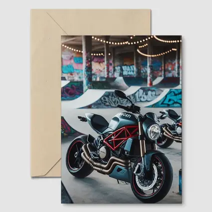 Ducati Monster Matte Black Skatepark Graffiti