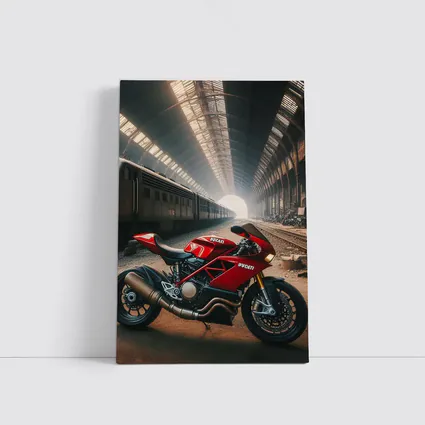 Ducati Sport Bike Abandoned Train Station