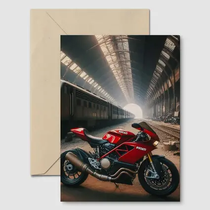 Ducati Sport Bike Abandoned Train Station