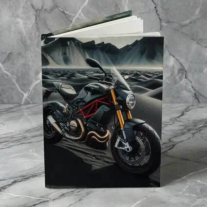 Ducati Monster Motorcycle Dark Desert Mountains