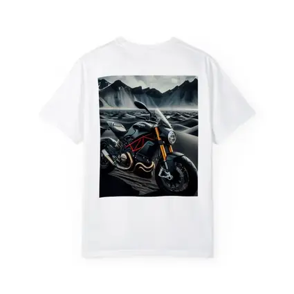 Ducati Monster Motorcycle Dark Desert Mountains