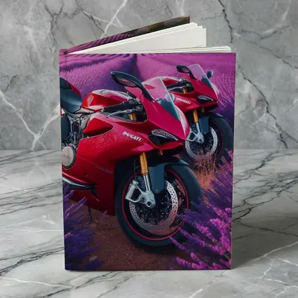 Red Ducati Superbike Lavender Field Background