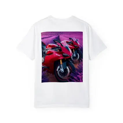 Red Ducati Superbike Lavender Field Background