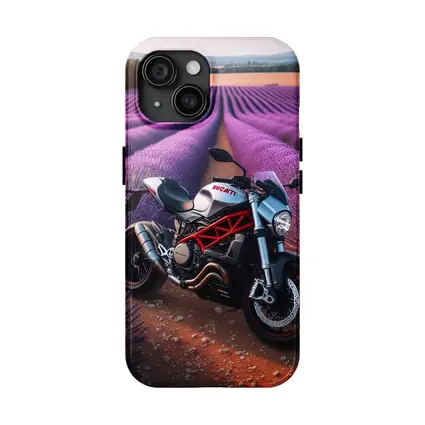 Ducati Monster Motorcycle Lavender Field Background