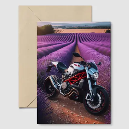 Ducati Monster Motorcycle Lavender Field Background