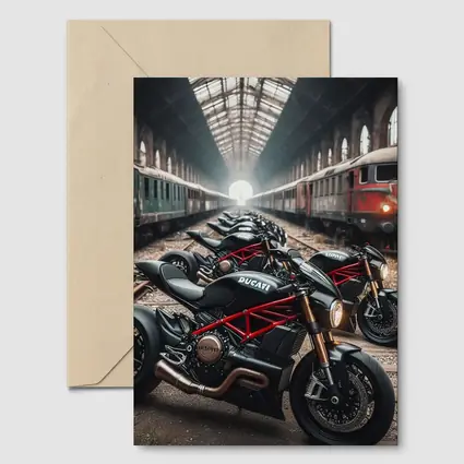Ducati Streetfighter Motorcycles Inside Train Station