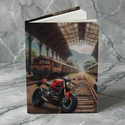 Red Ducati Monster Abandoned Train Station