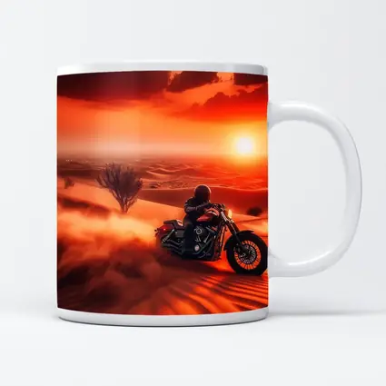 Harley Davidson Cruiser Desert Sunset Ride