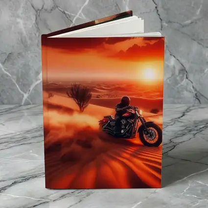 Harley Davidson Cruiser Desert Sunset Ride